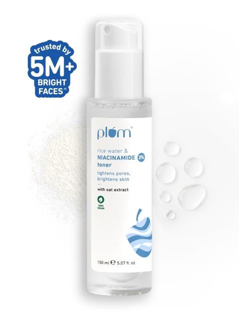 Plum 3% Niacinamide Alcohol-Free Toner With Rice Water To Reduce Pores & Blemishes - 150ml
