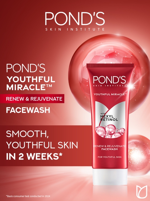 Ponds Youthful Miracle Renew & Rejuvenate Facewash With Hexyl Retinol - 100ml 3 Ponds Youthful Miracle Renew & Rejuvenate Facewash With Hexyl Retinol - 100ml