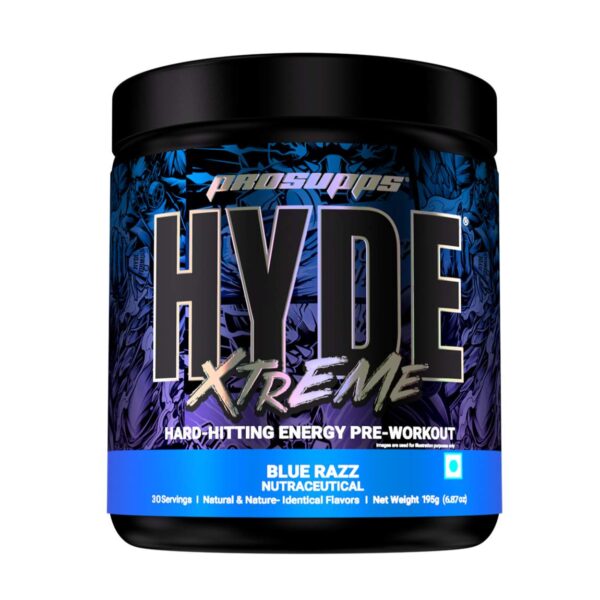 ProSupps Hyde Xtreme Hard-Hitting Energy Pre Workout - Blue Razz, 30 Servings