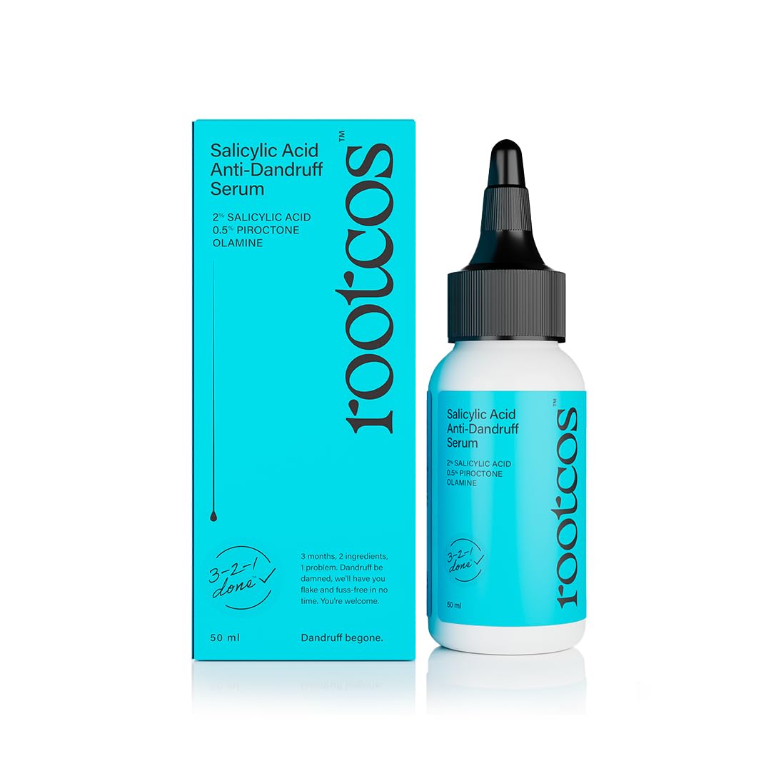 Rootcos Salicylic Acid Anti-Dandruff Serum with Piroctone Olamine 1 Rootcos Salicylic Acid Anti-Dandruff Serum with Piroctone Olamine | Scalp Serum for Exfoliation, Dandruff, Flaky, Itchy scalp | Post Wash Treatment | For Men & Women | 50 ml