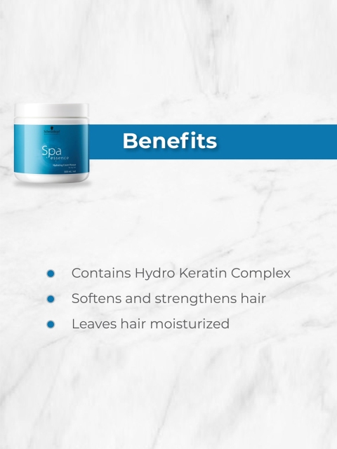 Schwarzkopf PROFESSIONAL Spa Essence Hydrating Cream Hair Mask for Dry Hair - 500ml 5 Schwarzkopf PROFESSIONAL Spa Essence Hydrating Cream Hair Mask for Dry Hair - 500ml