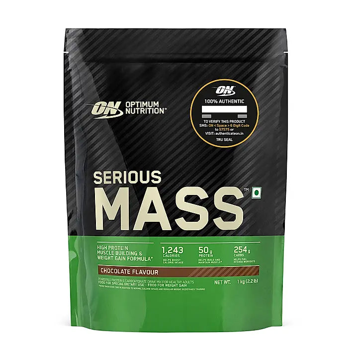 Serious Mass Weight Gainer | 1 kg (2.2 lbs) | Chocolate 1 Serious Mass Weight Gainer | 1 kg (2.2 lbs) | Chocolate