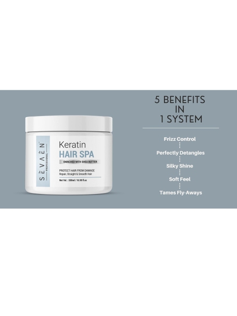 SEVAEN Set Of 2 Keratin Hair Spa Cream & Hair Serum 550ml 3 SEVAEN Set Of 2 Keratin Hair Spa Cream & Hair Serum 550ml