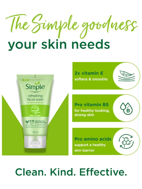 Simple Kind To Skin Refreshing Facial Wash 150 ml 5 Simple Kind To Skin Refreshing Facial Wash 150 ml