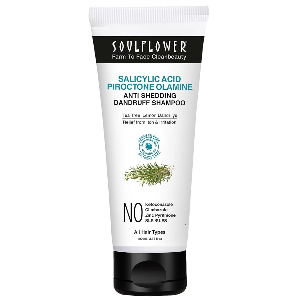 Soulflower Anti Dandruff Shampoo with Piroctone Olamine, 1% Salicylic Acid 1 Soulflower Anti Dandruff Shampoo with Piroctone Olamine, 1% Salicylic Acid, Dandrilys -86% Dandruff Reduction in 4 washes* for Hair Growth, Hair Fall Control, Controls Itchy...