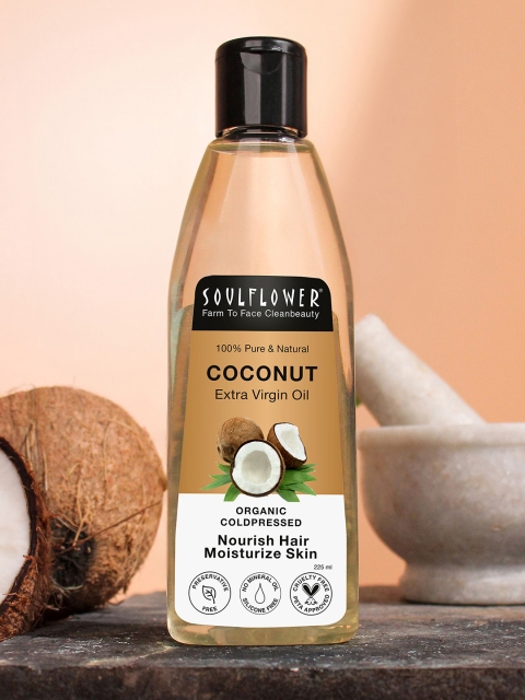 Soulflower Organic Cold Pressed Extra Virgin Coconut Oil - 225ml