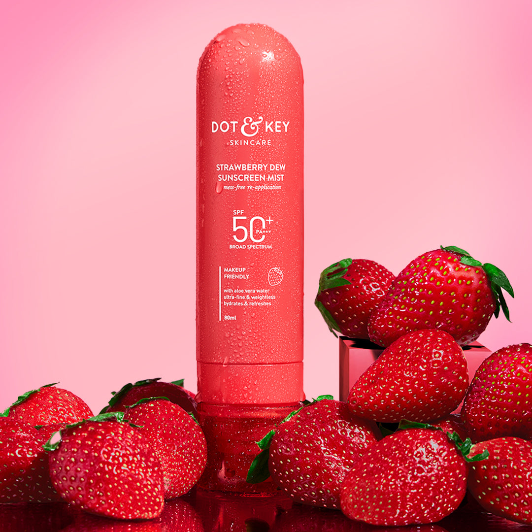 Strawberry Dew Sunscreen Face Mist, SPF 50+ PA+++ 1 Strawberry Dew Sunscreen Face Mist, SPF 50+ PA+++