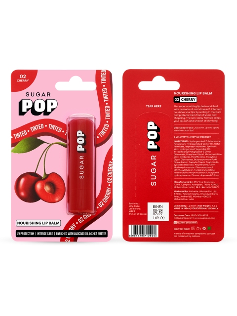 SUGAR POP Nourishing UV Protection Hydrating Lip Balm 4.5 g - Cherry 02 3 SUGAR POP Nourishing UV Protection Hydrating Lip Balm 4.5 g - Cherry 02