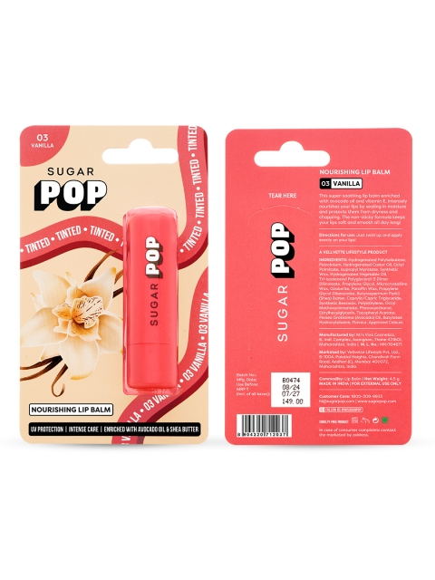 SUGAR POP Nourishing UV Protection Hydrating Lip Balm 4.5g - Vanilla 03 3 SUGAR POP Nourishing UV Protection Hydrating Lip Balm 4.5g - Vanilla 03