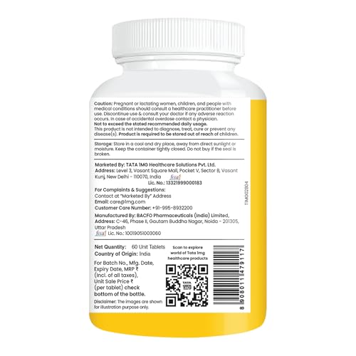 TATA 1mg Calcium & Vitamin D3 supplement with Zinc, Magnesium & Alfalfa | High absorption Calcium Citrate Malate form | 500mg Calcium & 400iu Vitamin D3 2 TATA 1mg Calcium & Vitamin D3 supplement with Zinc, Magnesium & Alfalfa | High absorption Calcium Citrate Malate form | 500mg Calcium & 400iu Vitamin D3