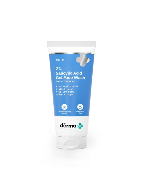 The Derma co. 2% Salicylic Acid Gel Face Wash For Active Acne - 100 ml for Oily skin