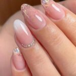 The Pink Truck Set of 24 Crushed Glitter Design Artificial Reusable Nails With Glue - Pink