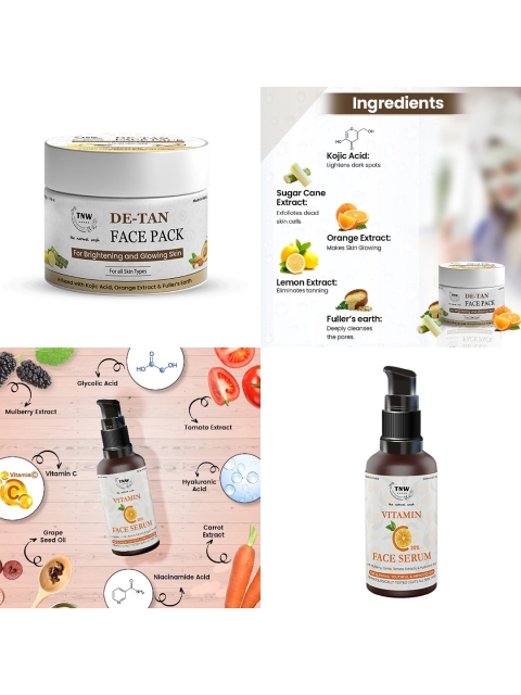 TNW the natural wash Pack of 2- De Tan Pack 50gm & Vitamin C Face Serum 30ml 2 TNW the natural wash Pack of 2- De Tan Pack 50gm & Vitamin C Face Serum 30ml
