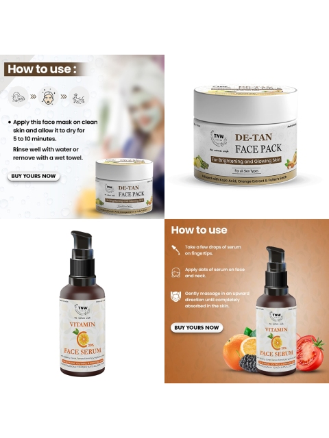 TNW the natural wash Pack of 2- De Tan Pack 50gm & Vitamin C Face Serum 30ml 3 TNW the natural wash Pack of 2- De Tan Pack 50gm & Vitamin C Face Serum 30ml