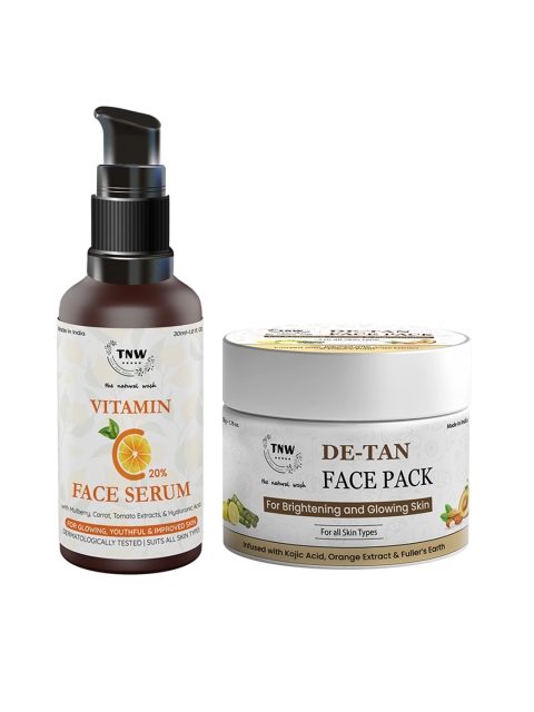 TNW the natural wash Pack of 2- De Tan Pack 50gm & Vitamin C Face Serum 30ml