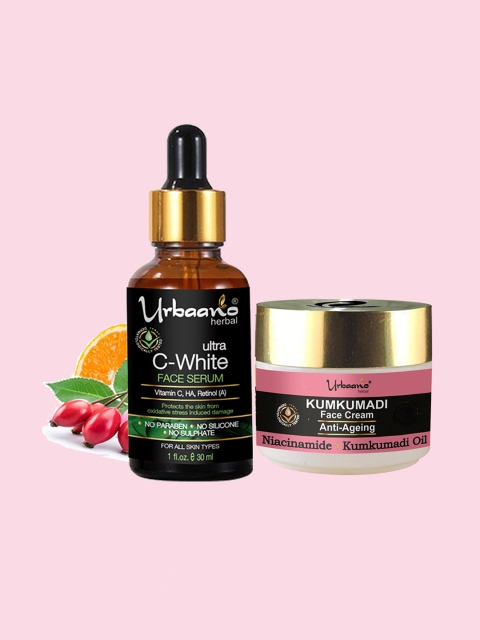 Urbaano Herbal Anti Ageing Cream & Vitamin C Face Serum Skin Care Gift Set