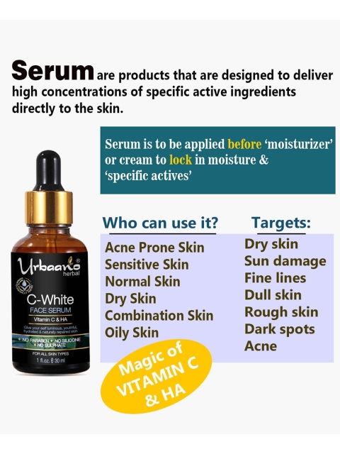 Urbaano Herbal Anti Ageing Cream & Vitamin C Face Serum Skin Care Gift Set 6 Urbaano Herbal Anti Ageing Cream & Vitamin C Face Serum Skin Care Gift Set