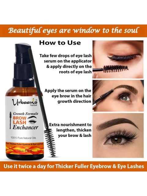 Urbaano Herbal Brow Lash Eyebrow & Eyelash Growth Enhancer Serum - 30 ml 3 Urbaano Herbal Brow Lash Eyebrow & Eyelash Growth Enhancer Serum - 30 ml