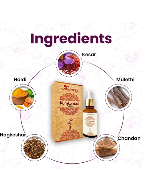 Vedacharya Kumkumadi Facial Oil- 30 ml 2 Vedacharya Kumkumadi Facial Oil- 30 ml