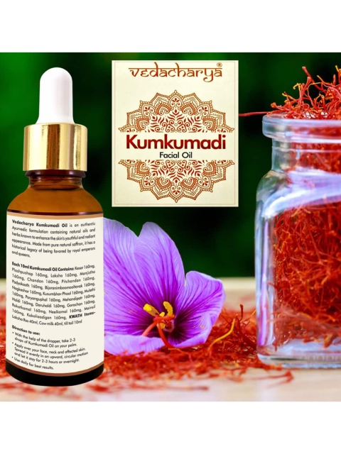 Vedacharya Kumkumadi Facial Oil- 30 ml 6 Vedacharya Kumkumadi Facial Oil- 30 ml