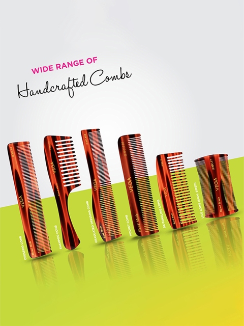 VEGA Handmade Tortoise Shell Pattern Dressing Hair Comb - HMC-32 6 VEGA Handmade Tortoise Shell Pattern Dressing Hair Comb - HMC-32