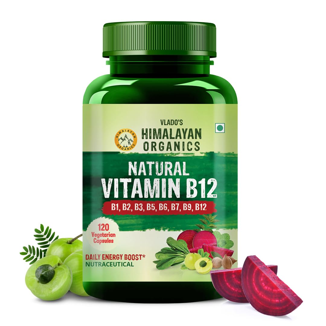 Vlado's Himalayan Organics Plant Based Vitamin B12 Supplement | B1,B2,B3,B5,B6,B7,B9,Moringa| Boost Energy Level | Good For Digestion And Nerve Health 1 Vlado's Himalayan Organics Plant Based Vitamin B12 Supplement | B1,B2,B3,B5,B6,B7,B9,Moringa| Boost Energy Level | Good For Digestion And Nerve Health | Glowing Skin For Men &...
