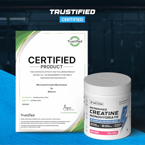 Wellcore - Pure Micronised Creatine Monohydrate | Fruit Fusion (122g, 33 Servings), Rapid Absorption, Enhanced Muscle Strength & Power, Fast Recovery, Increased Muscle Mass 4 Wellcore - Pure Micronised Creatine Monohydrate | Fruit Fusion (122g, 33 Servings), Rapid Absorption, Enhanced Muscle Strength & Power, Fast Recovery, Increased Muscle Mass