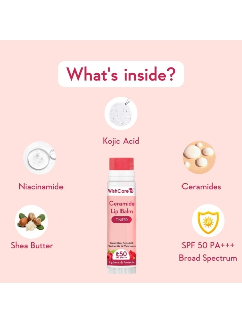 WishCare Ceramide Tinted Lip Balm With SPF50 PA+++ - 5g 4 WishCare Ceramide Tinted Lip Balm With SPF50 PA+++ - 5g
