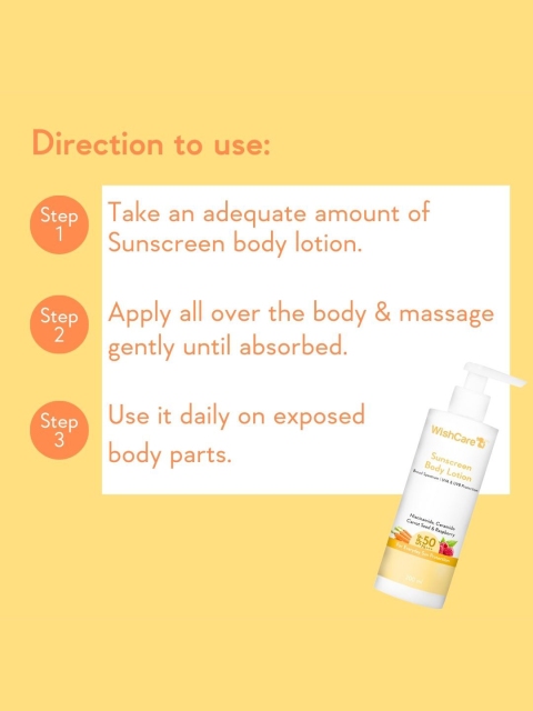 WishCare SPF50 Niacinamide Sunscreen Body Lotion with No White Cast - 200ml 6 WishCare SPF50 Niacinamide Sunscreen Body Lotion with No White Cast - 200ml