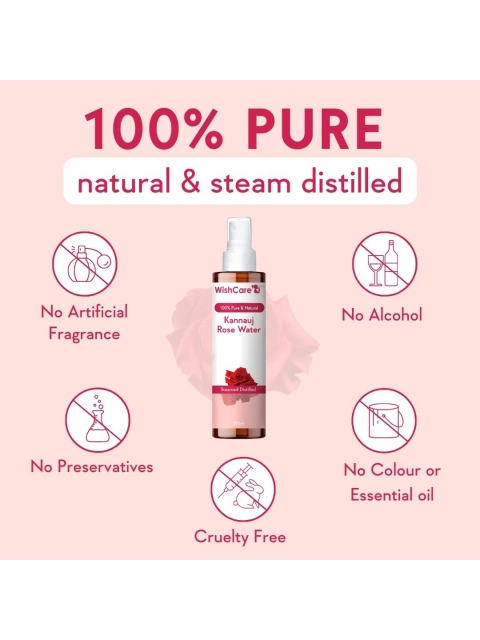 WishCare Unisex Red Pure & Natural Kannauj Rose Water For Skin, Face & Hair 200 ml 3 WishCare Unisex Red Pure & Natural Kannauj Rose Water For Skin, Face & Hair 200 ml