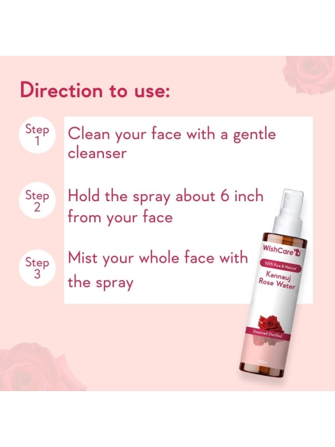 WishCare Unisex Red Pure & Natural Kannauj Rose Water For Skin, Face & Hair 200 ml 6 WishCare Unisex Red Pure & Natural Kannauj Rose Water For Skin, Face & Hair 200 ml