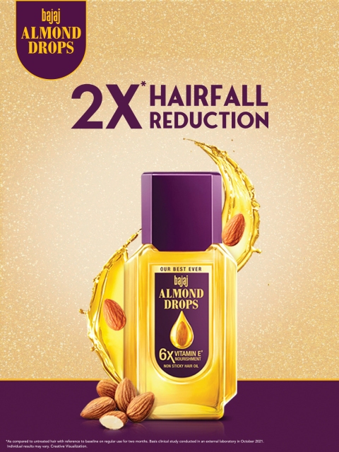 BAJAJ CONSUMER CARE Almond Drops 6X Vitamin E Nourishment Non-Sticky Hair Oil - 475ml 2 BAJAJ CONSUMER CARE Almond Drops 6X Vitamin E Nourishment Non-Sticky Hair Oil - 475ml