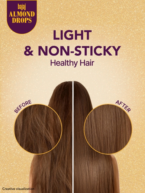 BAJAJ CONSUMER CARE Almond Drops 6X Vitamin E Nourishment Non-Sticky Hair Oil - 475ml 5 BAJAJ CONSUMER CARE Almond Drops 6X Vitamin E Nourishment Non-Sticky Hair Oil - 475ml