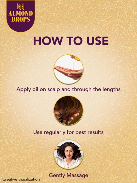 BAJAJ CONSUMER CARE Almond Drops 6X Vitamin E Nourishment Non-Sticky Hair Oil - 475ml 6 BAJAJ CONSUMER CARE Almond Drops 6X Vitamin E Nourishment Non-Sticky Hair Oil - 475ml