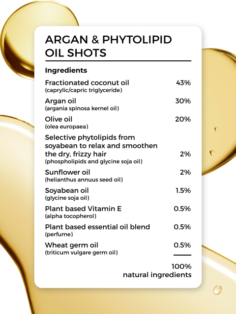 BRILLARE Argan & Phytolipid Oil Shots For Dry & Frizzy Hair - 6 ml Each 3 BRILLARE Argan & Phytolipid Oil Shots For Dry & Frizzy Hair - 6 ml Each