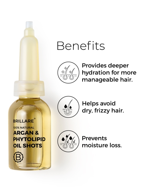 BRILLARE Argan & Phytolipid Oil Shots For Dry & Frizzy Hair - 6 ml Each 6 BRILLARE Argan & Phytolipid Oil Shots For Dry & Frizzy Hair - 6 ml Each