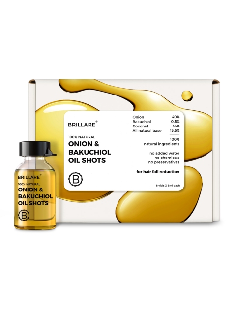 BRILLARE Sustainable Set of 8 Hair Fall Control Oil Shots to Reduce Seasonal Hair Fall - 6 ml Each