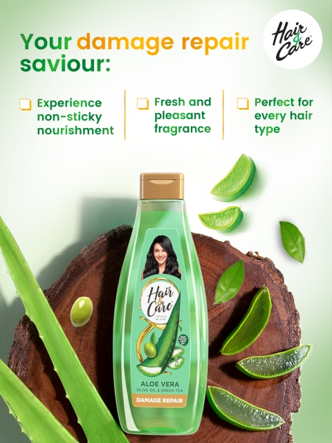Hair & Care Pack of 2 Aloe Vera, Olive Oil & Green Tea Damage Repair Hair Oil - 300ml Each 6 Hair & Care Pack of 2 Aloe Vera, Olive Oil & Green Tea Damage Repair Hair Oil - 300ml Each