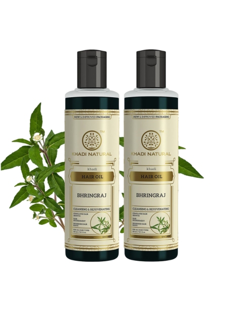 Khadi Natural Set Of 2 Bhringraj Hair Oil To Boost Hair Growth - 210ml Each