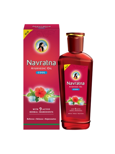 Navratna Cool Ayurvedic Hair Oil with 9 Active Herbal Ingredients - 200ml