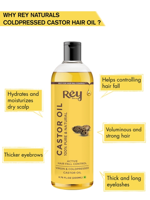 Rey Naturals Pack Of 2 Cold-Pressed 100% Pure Castor Oil 400 ml 2 Rey Naturals Pack Of 2 Cold-Pressed 100% Pure Castor Oil 400 ml