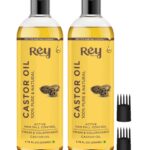 Rey Naturals Pack Of 2 Cold-Pressed 100% Pure Castor Oil 400 ml