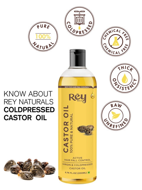 Rey Naturals Pack Of 2 Cold-Pressed 100% Pure Castor Oil 400 ml 5 Rey Naturals Pack Of 2 Cold-Pressed 100% Pure Castor Oil 400 ml