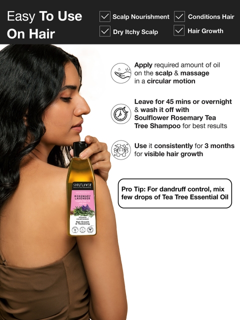 Soulflower Rosemary Lavender Hair Growth Oil for Hair Fall 225ml 2 Soulflower Rosemary Lavender Hair Growth Oil for Hair Fall 225ml
