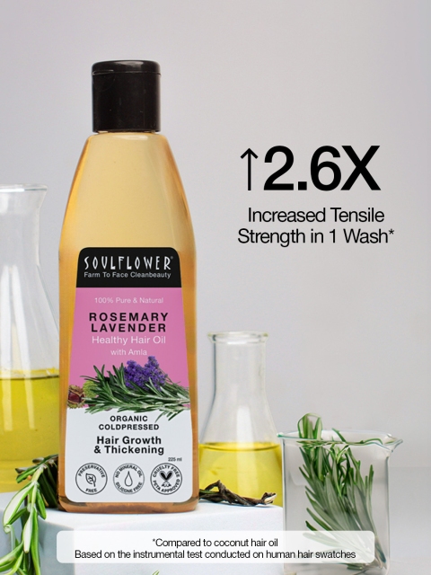 Soulflower Rosemary Lavender Hair Growth Oil for Hair Fall 225ml