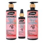 COZELLA Set of Brazilian Keratin Hair Shampoo + Conditioner + Serum