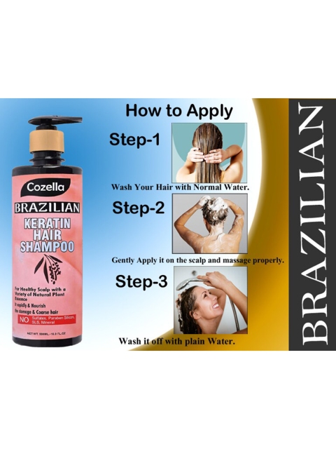 COZELLA Set of Brazilian Keratin Hair Shampoo + Conditioner + Serum 5 COZELLA Set of Brazilian Keratin Hair Shampoo + Conditioner + Serum