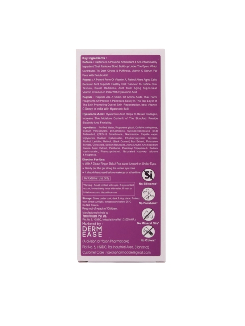 DERMEASE 5% Caffeine Under Eye Serum with Peptide for Dark Circles & Puffiness - 30 ml 4 DERMEASE 5% Caffeine Under Eye Serum with Peptide for Dark Circles & Puffiness - 30 ml