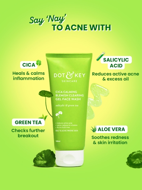 DOT & KEY Cica Anti-Acne Facewash with 2% Salicylic & Green Tea- Cleanses Pores - 100ml 3 DOT & KEY Cica Anti-Acne Facewash with 2% Salicylic & Green Tea- Cleanses Pores - 100ml