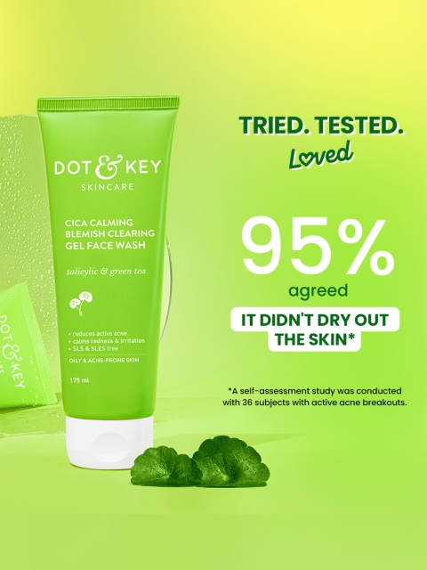 DOT & KEY Cica Anti-Acne Facewash with 2% Salicylic & Green Tea- Cleanses Pores - 100ml 5 DOT & KEY Cica Anti-Acne Facewash with 2% Salicylic & Green Tea- Cleanses Pores - 100ml